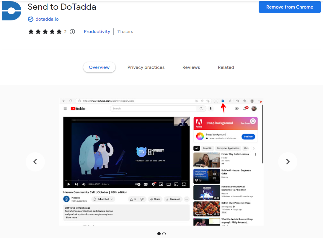 A search function within the DoTadda application.